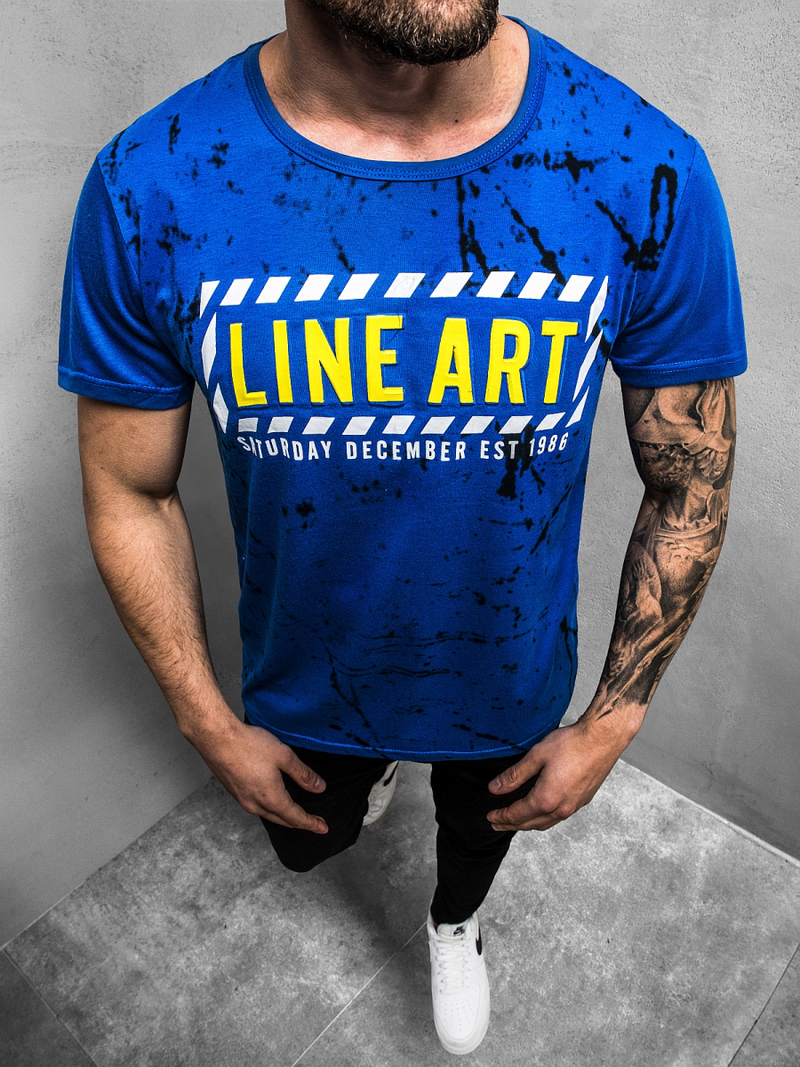 Ανδρικό μπλουζάκι μπλε OZONEE JS/KS2029Z