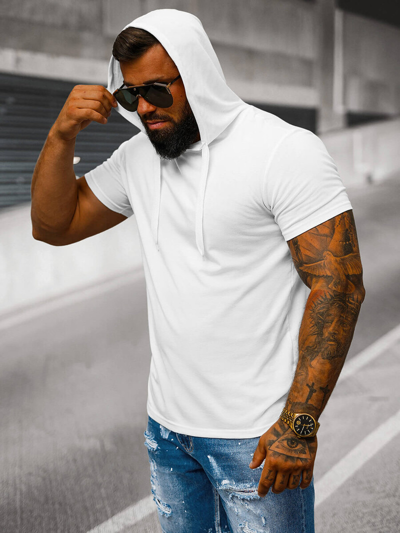 Ανδρικό μπλουζάκι λευκό OZONEE JS/8T89/1