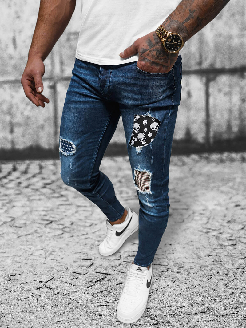 Ανδρικό τζιν παντελόνι Σκούρο μπλε OZONEE NB/MP0015BS