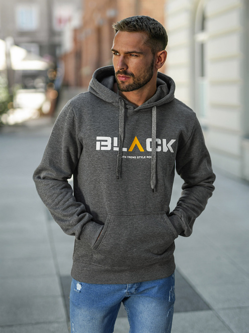 Ανδρικό Φούτερ με Κουκούλα γραφίτη OZONEE JS/8B1756/5