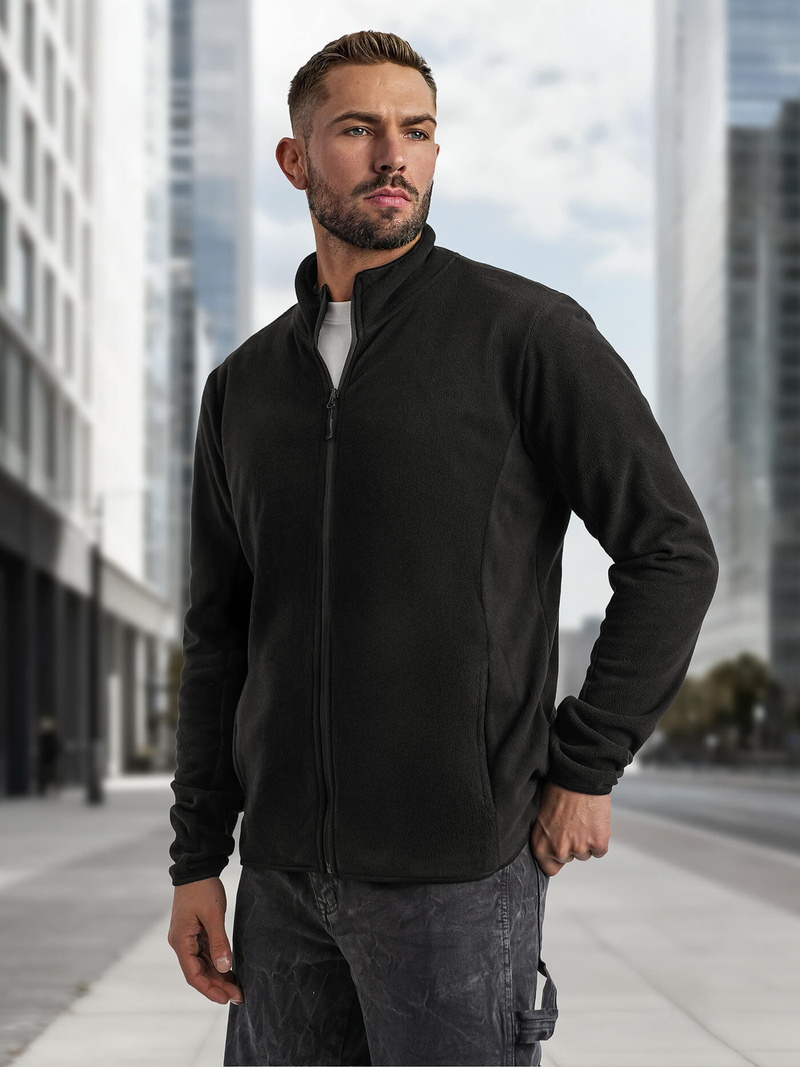 Ανδρικό φούτερ με φερμουάρ μαύρο OZONEE JS/HH016/3