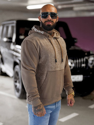 Ανδρικό Φούτερ με kουκούλα Σκούρο μπεζ OZONEE O/3C505