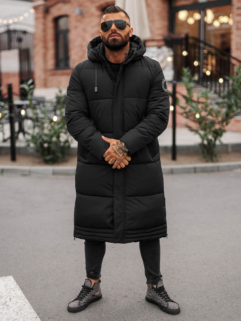 Ανδρικό χειμερινό μπουφάν μαύρο OZONEE JS/19M1290/392