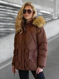 Γυναικείο χειμερινό μπουφάν Σοκολάτα OZONEE JS/5M3329/158