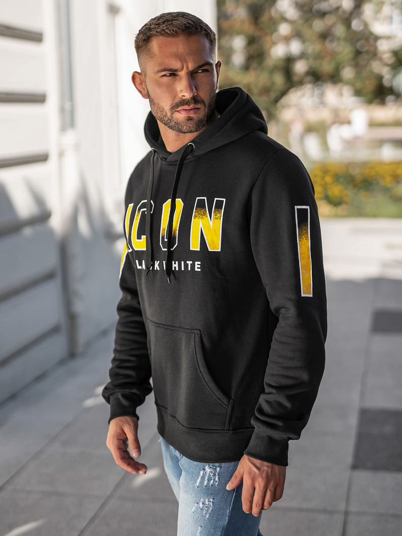 Ανδρικό Φούτερ με Κουκούλα μαύρο OZONEE JS/8B1739/3