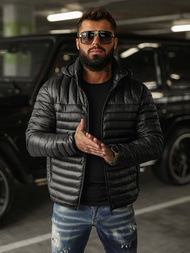 Ανδρικό μπουφάν mαύρος OZONEE JS/16M9336/392BZ