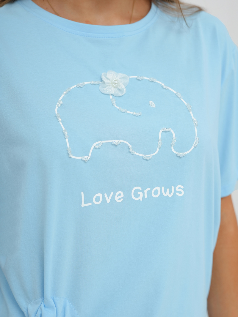 Γυναικείο μπλουζάκι ανοιχτό-μπλε OZONEE JS/RJ77247