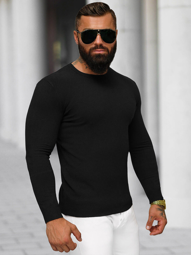 Ανδρικό πουλόβερ μαύρο OZONEE NB/MMB602/4Z