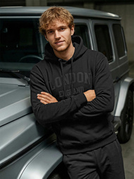 Ανδρικό Φούτερ με Κουκούλα μαύρο OZONEE JS/8B1986/3