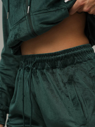 Γυναικείο βελούδινο σετ φόρμας Σκούρο πράσινο OZONEE JS/8C1176/9Z