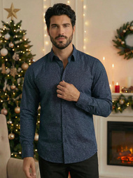 Ανδρικό πουκάμισο ναυτικό μπλε OZONEE V/V186Z