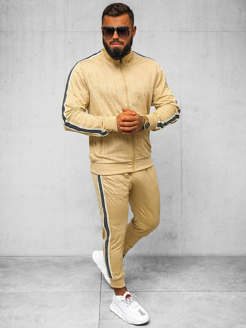 Ανδρικό σετ φόρμας mπεζ OZONEE O/3C101/2