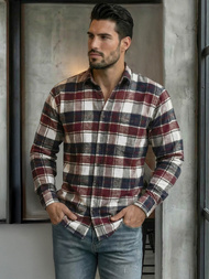 Ανδρικό πουκάμισο μπορντό OZONEE V/V174Z