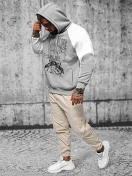 Φούτερ με Κουκούλα Γκρί OZONEE O/SWE23037