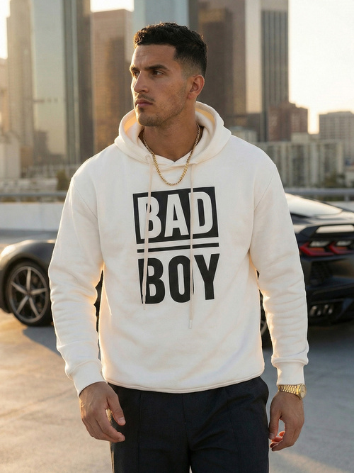 Ανδρικό Φούτερ με Κουκούλα λευκό OZONEE JS/65B3909/1Z