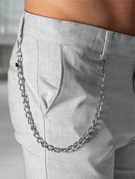 Ανδρικό παντελόνι chino γκρι OZONEE DJ/3300Z