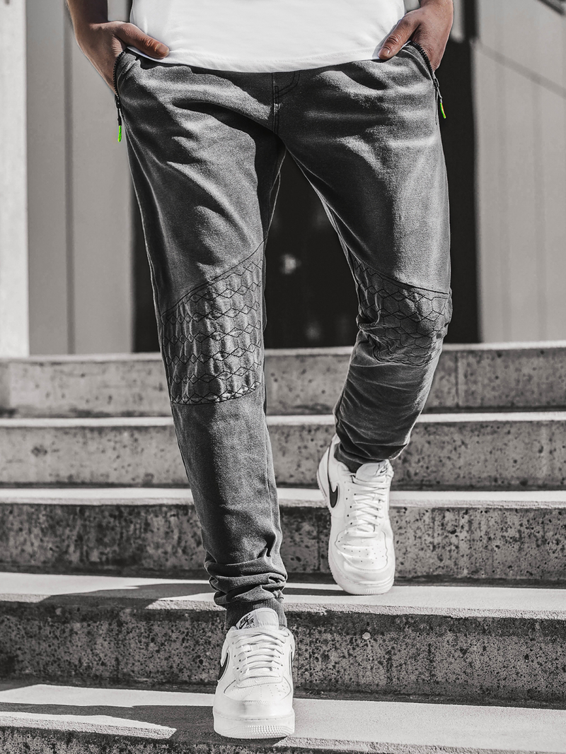 Ανδρικό παντελόνι jogger μαύρο OZONEE JS/KK1106