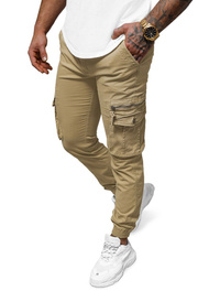 Ανδρικό παντελόνι chino jogger mπεζ OZONEE NB/MP0201K