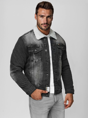 Ανδρικό τζιν μπουφάν σέρπα μαύρο OZONEE NB/MJ513NZ