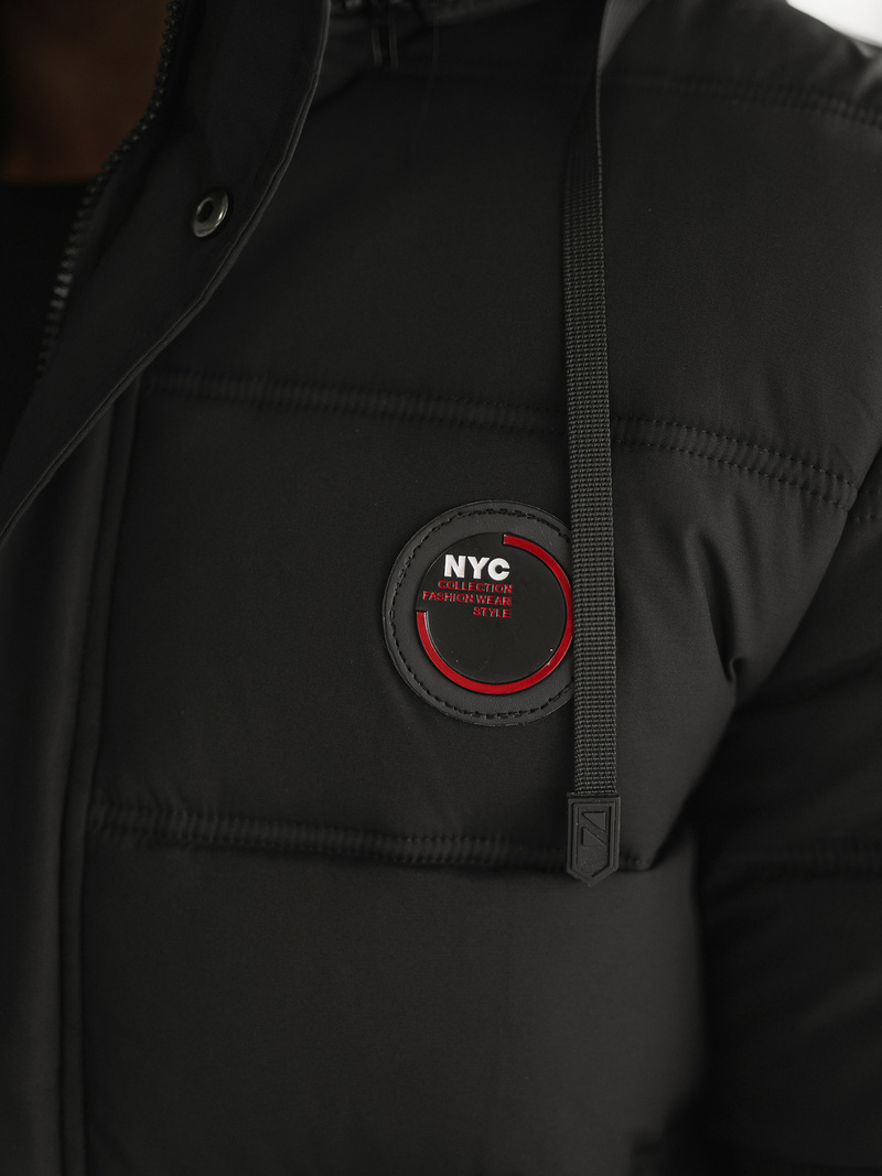 Ανδρικό μπουφάν mαύρος OZONEE JS/57M7501/392Z