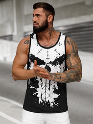 Ανδρικό αμάνικο μπλουζάκι mαύρος OZONEE JS/8B1708/3Z