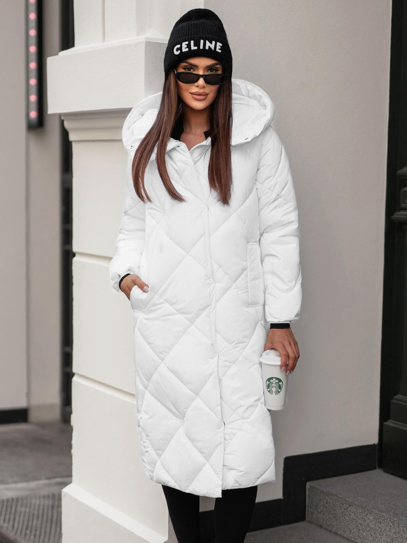 Γυναικείο μπουφάν λευκό OZONEE JS/5M3173/281Z