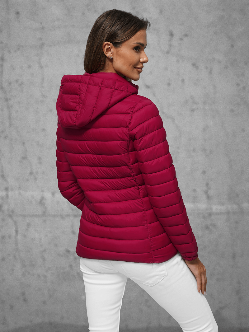 Γυναικείο μπουφάν μπορντό OZONEE JS/16M9101/06