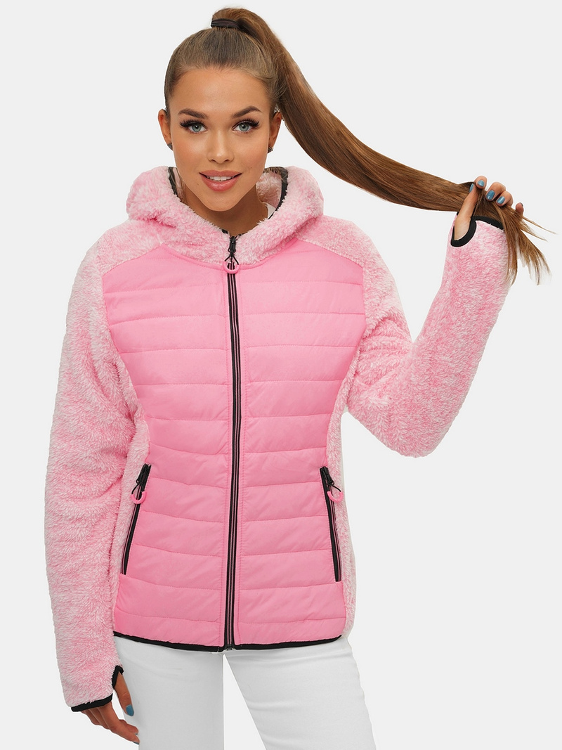 Γυναικείο μπουφάν pοζ OZONEE JS/KSW7001