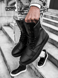 Ανδρικά ψηλά Sneakers μαύρο OZONEE KN/022