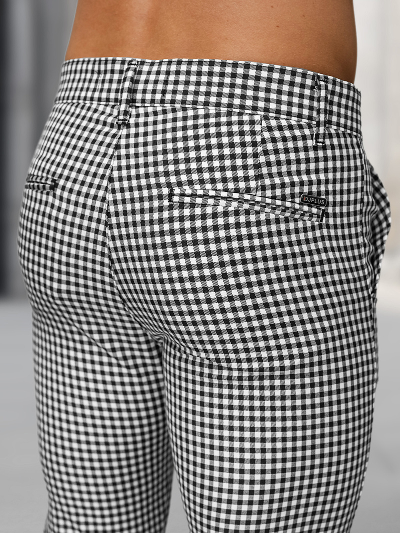 Ανδρικό παντελόνι chino μαύρο-λευκό OZONEE DJ/5531Z