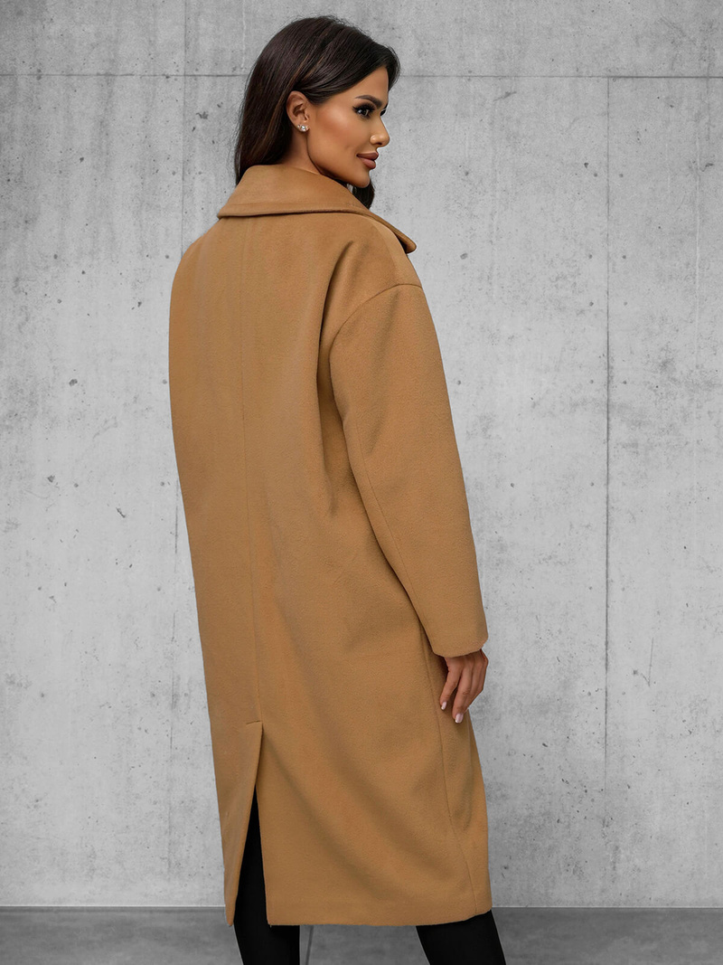 Γυναικείο παλτό kαμήλα OZONEE JS/11Z8161