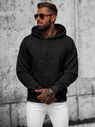 Ανδρικό Φούτερ με Κουκούλα μαύρο OZONEE JS/3B566