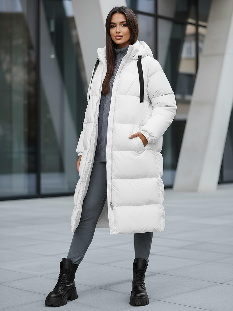 Γυναικείο μπουφάν λευκό OZONEE JS/5M3163/281Z