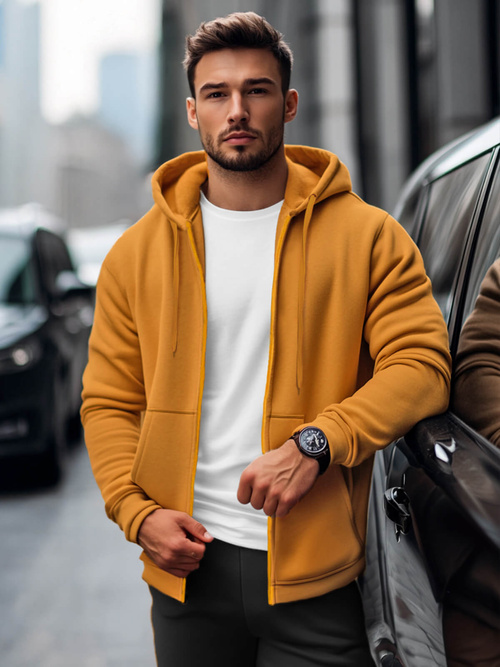 Ανδρικό Φούτερ με Κουκούλα κάμελ OZONEE JS/2008Z