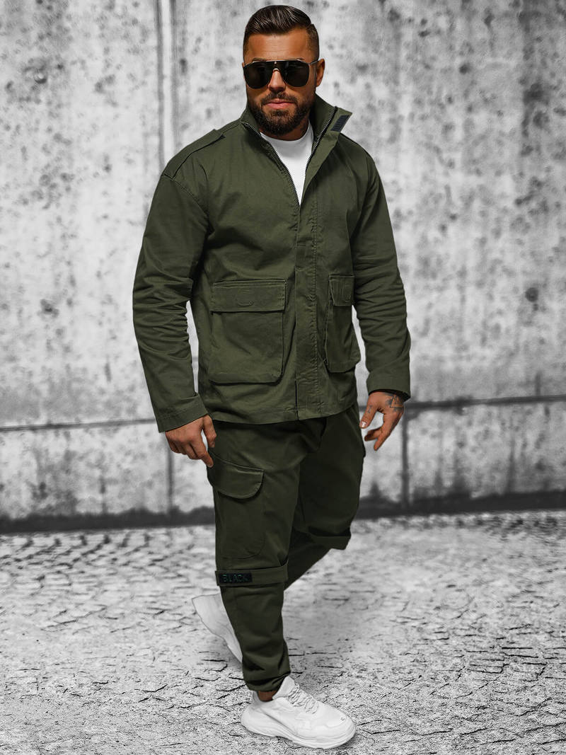 Ανδρικό μπουφάν χακί OZONEE O/G3035