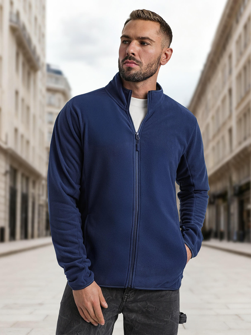 Ανδρικό φούτερ με φερμουάρ ναυτικό μπλε OZONEE JS/HH016/25