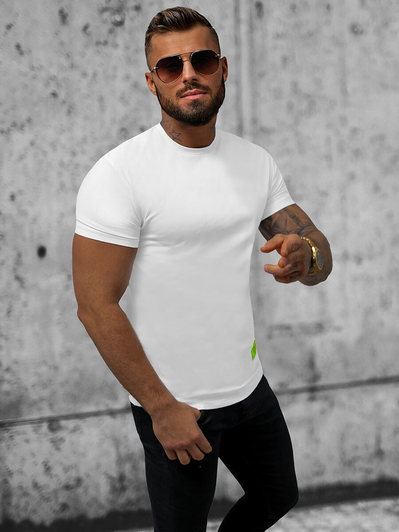 Ανδρικό μπλουζάκι λευκό OZONEE NB/MT3057