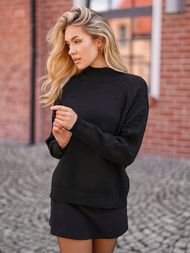 Γυναικείο πουλόβερ μαύρο OZONEE JS/53B5201/3