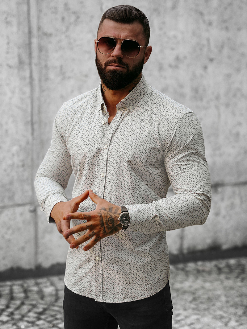 Ανδρικό πουκάμισο Γκρί OZONEE O/CLS349