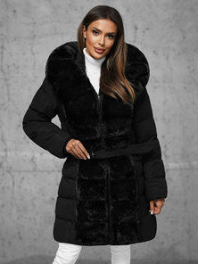 Γυναικείο μπουφάν μαύρο OZONEE JS/5M3158/392