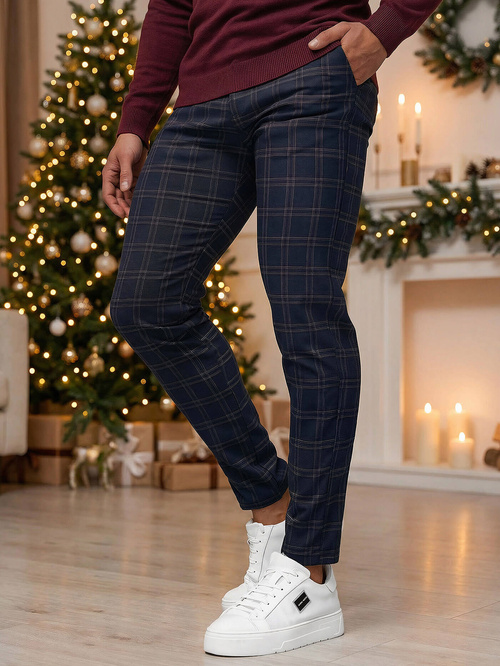 Ανδρικό παντελόνι chino ναυτικό μπλε OZONEE DJ/5632Z