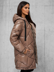 Γυναικείο μπουφάν kαμήλα OZONEE JS/5M3189/84Z