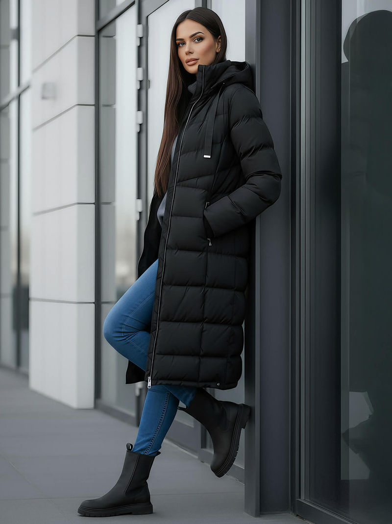 Γυναικείο μπουφάν μαύρο OZONEE JS/M736/392Z