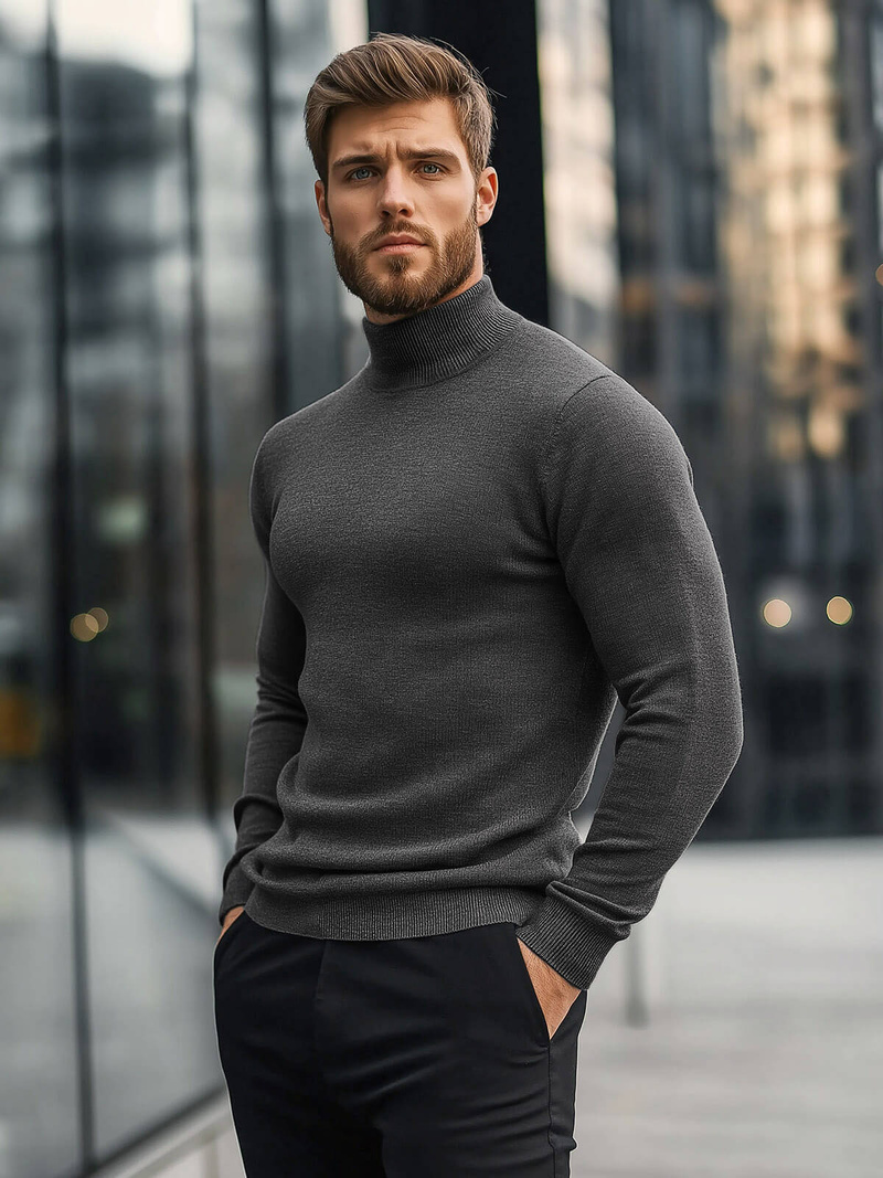 Ανδρικό πουλόβερ Γραφίτης OZONEE O/BM203Z