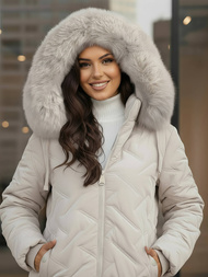 Γυναικείο μπουφάν ανοιχτό-γκρι OZONEE JS/16M9296/280Z