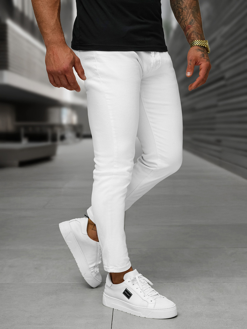 Ανδρικό τζιν παντελόνι λευκό OZONEE O/YB661