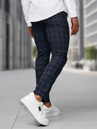 Ανδρικό παντελόνι chino ναυτικό μπλε OZONEE DJ/5632Z