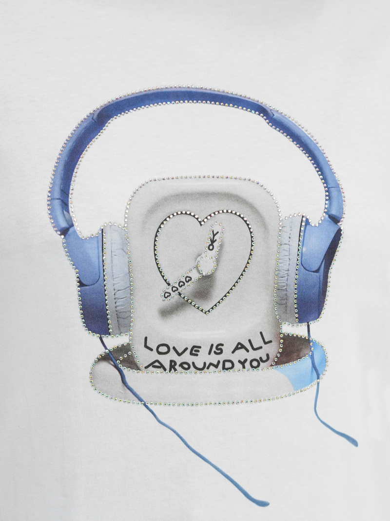 Γυναικείο μπλουζάκι Λευκό και μπλε OZONEE DJ77806