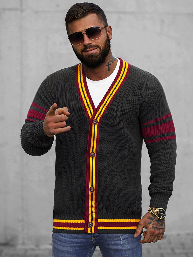 Ανδρικό πουλόβερ Γραφίτης OZONEE O/H9600