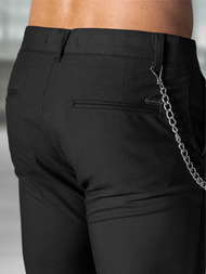 Ανδρικό παντελόνι chino μαύρο OZONEE DJ/3300Z